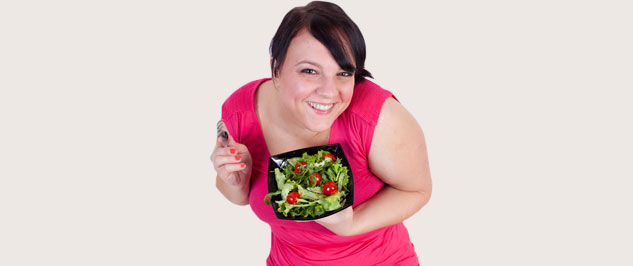 Woman Eating Salad